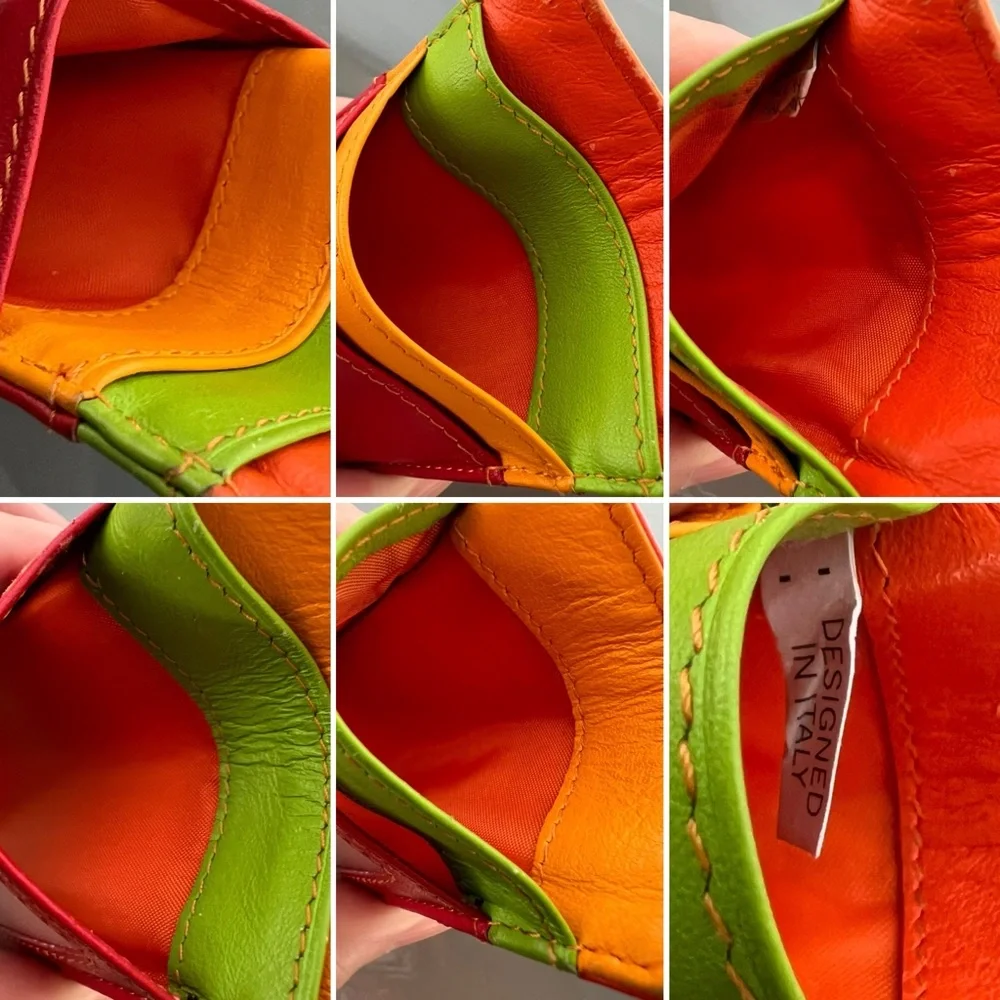💲💳Leather Credit Card Case Holder Multicolor Red/Orange/Green/Yellow | MyWalit